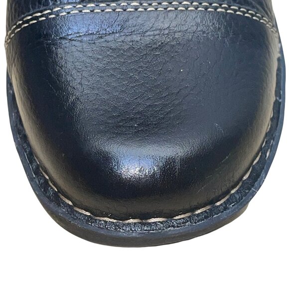 Clarks Women’s Black Leather Plaid Accents Lace-Up Ankle Boots Size 8.5 W - Picture 11 of 12
